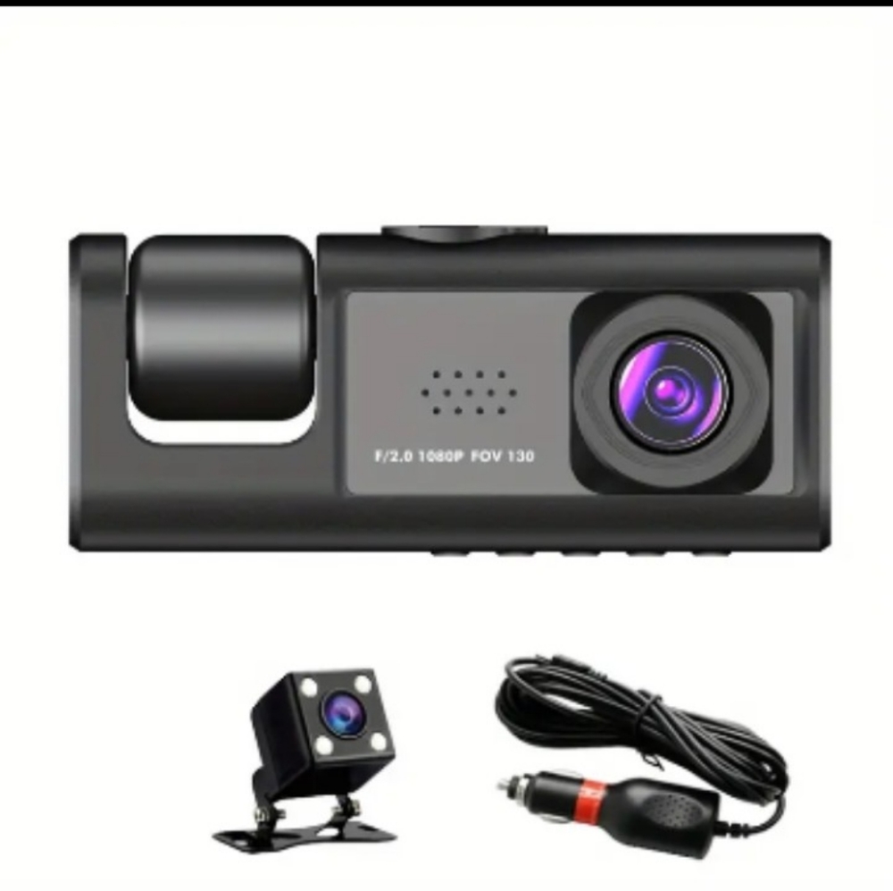 Brand new 3 channel 1080P mini mirror dash camera with backup cam.